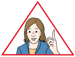  Achtung, Frau mit erhobenem Zeigefinger